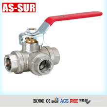 CW617N three-way brass water ball valves